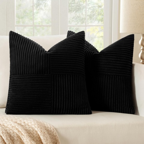 MIULEE Zestaw 2 poszewek na poduszki sztruksowe 50x 50 cm 2 sztuki MIULEE Zestaw 2 poszewek na poduszki sztruksowe 50x 50 cm 2 sztuki