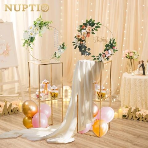 NUPTIO Złote wazony, ozdoby centralne: 2 szt. 80 cm metal NUPTIO Złote wazony, ozdoby centralne: 2 szt. 80 cm metal