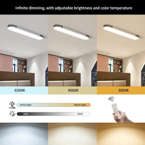 Oninio Ściemnialna lampa sufitowa LED, 100 cm, pilot sterowania Oninio Ściemnialna lampa sufitowa LED, 100 cm, pilot sterowania