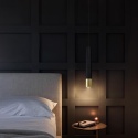 Lampa wisząca LED do jadalni, czarna, 4-punktowa , drewno