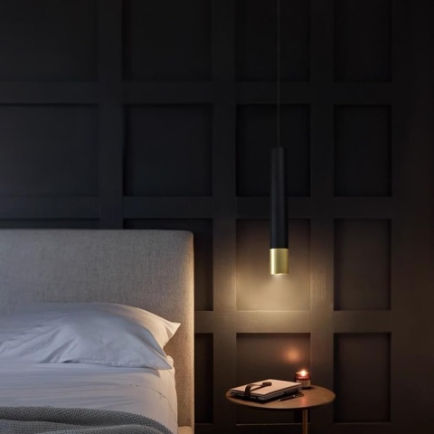 Lampa wisząca LED do jadalni, czarna, 4-punktowa , drewno Lampa wisząca LED do jadalni, czarna, 4-punktowa , drewno