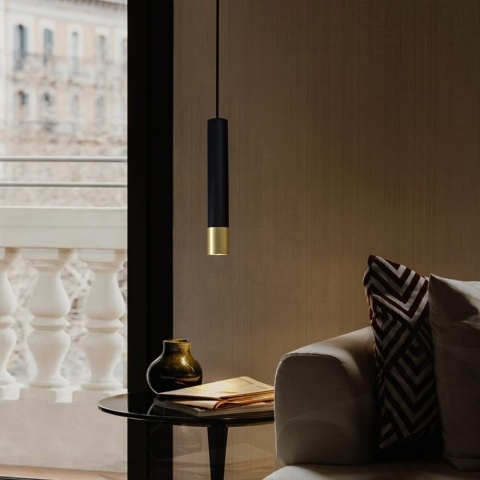 Lampa wisząca LED do jadalni, czarna, 4-punktowa , drewno Lampa wisząca LED do jadalni, czarna, 4-punktowa , drewno