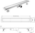 Rynna prysznicowa 90 cm odpływ liniowy podłogowy ze stali nierdzewnej Rynna prysznicowa 90 cm odpływ liniowy podłogowy ze stali nierdzewnej