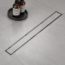 Rynna prysznicowa, bardzo płaska 70 cm, odpływ podłogowy z syfonem
