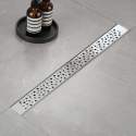 Rynna prysznicowa, bardzo płaska 80 cm, odpływ podłogowy z syfonem