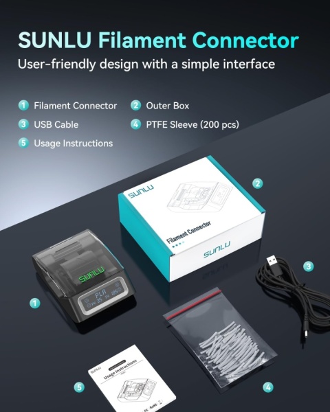 SUNLU Filament Connector FC01 - system łączenia filamentu zgrzewarka SUNLU Filament Connector FC01 - system łączenia filamentu zgrzewarka