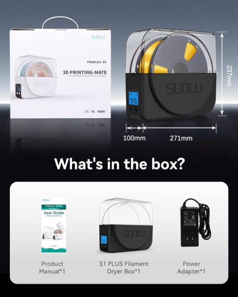 SUNLU Oficjalna suszarka do filamentu S1 PLUS z wentylatorem