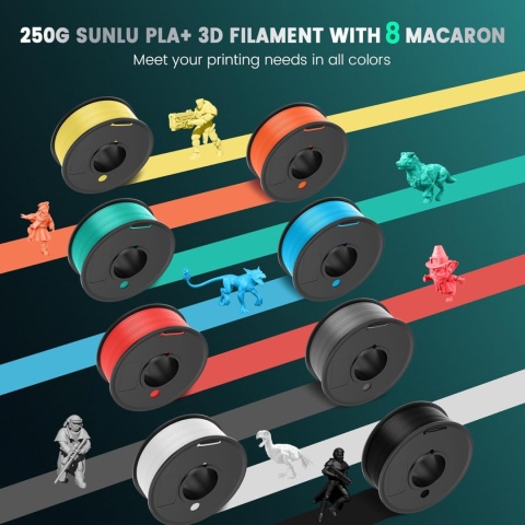 SUNLU PLA Filament Pakiet 250G x 8 szt PLA Plus 3D Drukarka SUNLU PLA Filament Pakiet 250G x 8 szt PLA Plus 3D Drukarka