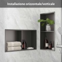 Sunrik Nisza prysznicowa ze stali nierdzewnej, 30 x 60 x 10cm antracyt