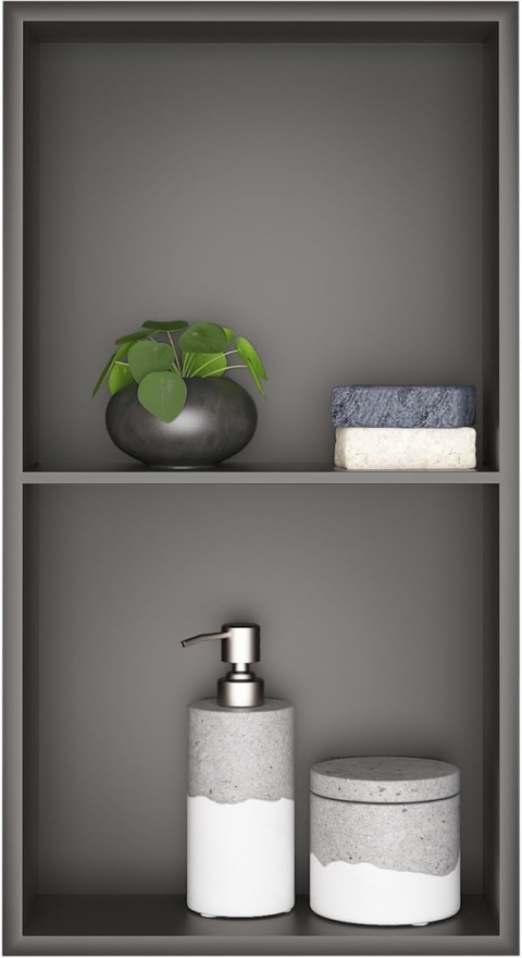 Sunrik Nisza prysznicowa ze stali nierdzewnej, 30 x 60 x 10cm antracyt Sunrik Nisza prysznicowa ze stali nierdzewnej, 30 x 60 x 10cm antracyt