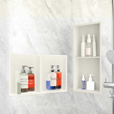 Sunrik Nisza prysznicowa ze stali nierdzewnej, 30 x 60 x 10cm biel/krem Sunrik Nisza prysznicowa ze stali nierdzewnej, 30 x 60 x 10cm biel/krem