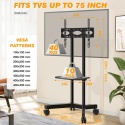 TVON Mobilny stojak pod telewizor na kółkach, do telewizorów 32-75"