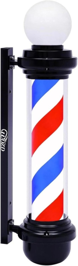 WDZD 80cm Słup Fryzjerski Obrotowy kolorowe Paski lampa LED Barber