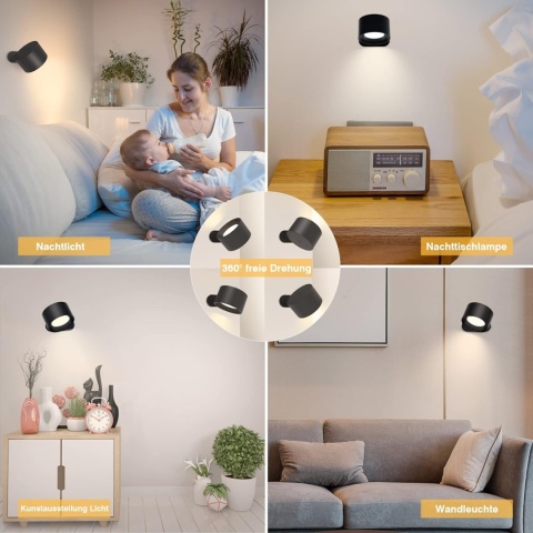 Wewnętrzna lampa ścienna kinkiet LED Feallive 3 poziomy bezprzewodowa Wewnętrzna lampa ścienna kinkiet LED Feallive 3 poziomy bezprzewodowa
