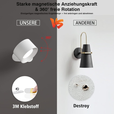 Feallive Lampa biurkowa LED 3 poziomy bezprzewodowa dotykowa Feallive Lampa biurkowa LED 3 poziomy bezprzewodowa dotykowa