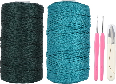 2 sztuki przędzy do makramy, nylonowy sznurek, zestaw przędzy