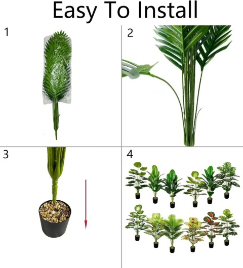 AIVORIUY Sztuczne rośliny 75 cm, zielona palma z doniczka AIVORIUY Sztuczne rośliny 75 cm, zielona palma z doniczka
