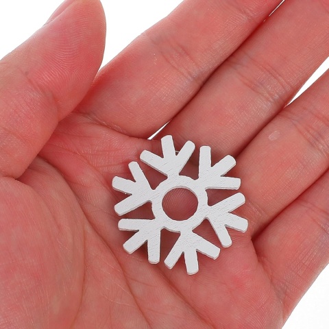 Drewniane Płatki Śniegu DIY – Zawieszki, Ozdoby, Płateczki Białe 100 szt