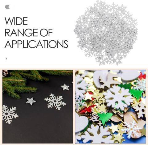 Drewniane Płatki Śniegu DIY – Zawieszki, Ozdoby, Płateczki Białe 100 szt