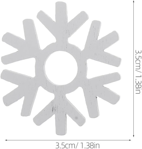 Drewniane Płatki Śniegu DIY – Zawieszki, Ozdoby, Płateczki Białe 100 szt