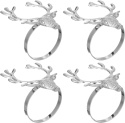 Amosfun Zestaw 4 pierścieni na serwetki , metalowe