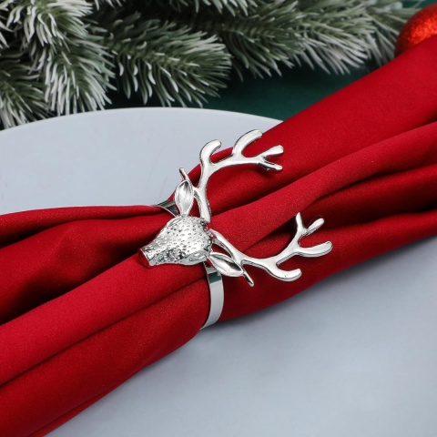 Amosfun Zestaw 4 pierścieni na serwetki , metalowe