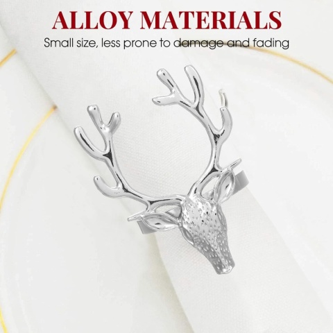 Amosfun Zestaw 4 pierścieni na serwetki , metalowe