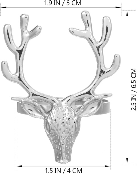 Amosfun Zestaw 4 pierścieni na serwetki , metalowe