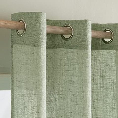 MIULEE Zasłony na przelotkach, zestaw 2 sztuk, zielone, 137 x 140 cm