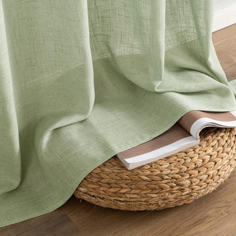 MIULEE Zasłony na przelotkach, zestaw 2 sztuk, zielone, 137 x 140 cm