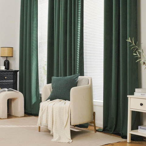 MIULEE Aksamitna zasłona z taśmą marszczącą, zestaw 2 szt 140 x 245 cm