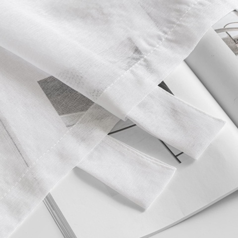 MIULEE Firanki na szelkach, zestaw 2 sztuki białe, z woalu, 245 x 140 cm