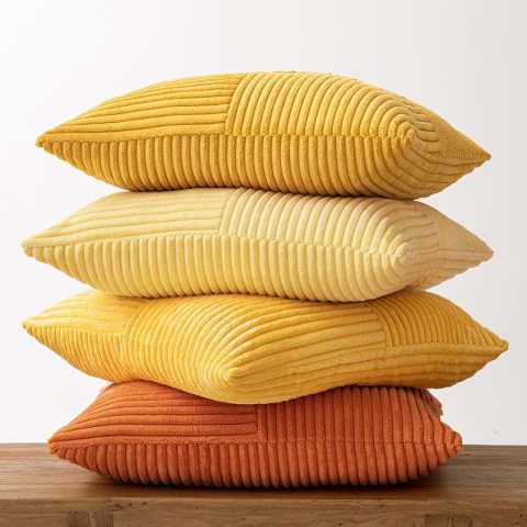 MIULEE Sztruksowa poszewka na poduszkę, miękka, 4 sztuki, 45 x 45 cm,