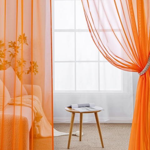 MIULEE Zasłony z taśmą marszczącą, 2 szt, z woalu, 140 x 245 cm