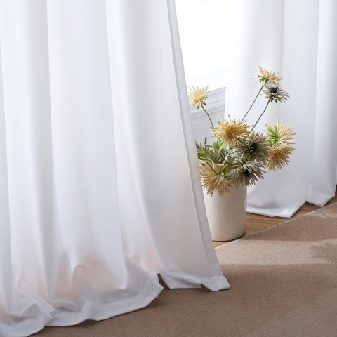 MIULEE Zasłony 2 szt, białe, z woalu, 140 x 260 cm