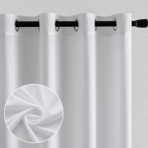 MIULEE Zasłony 2 szt, białe, z woalu, 140 x 260 cm