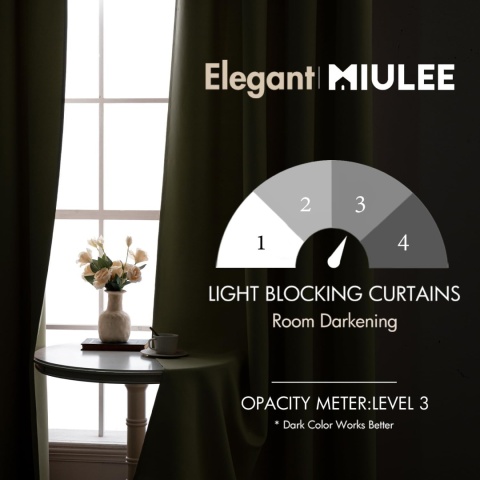 MIULEE Zasłony zaciemniające zestaw 2 sztuk 225x 140 cm, termiczne
