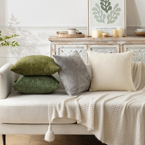 MIULEE Zestaw 2 poszewek na poduszki sztruksowe 50x 50 cm 2 sztuki