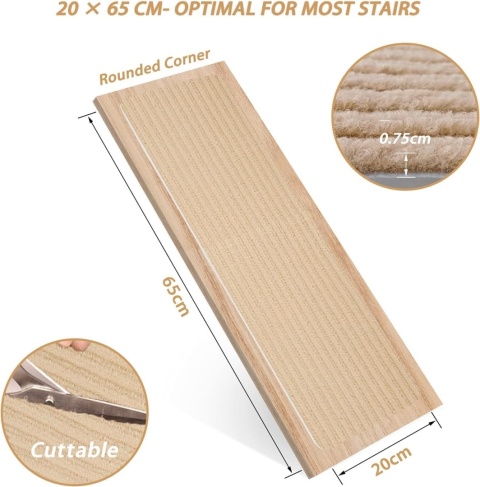 Maty na schody, samoprzylepne,15 sztuk 20 x 65 cm antypoślizgowa mata