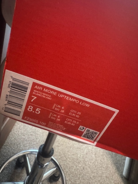 Nike Air More Uptempo Low White Blanc r 40, 25.5 cm