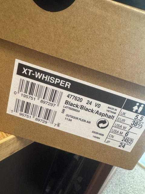 Salomon XT-Whisper "Black Asphalt" rozmiar 38, 24.5 cm