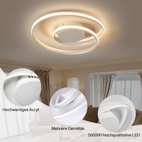 Sky angle Lampa sufitowa LED – ściemniana, aplikacja i pilot 48 cm