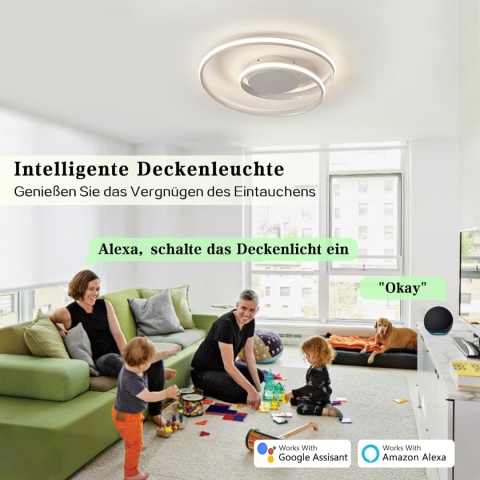 Sky angle Lampa sufitowa LED – ściemniana, aplikacja i pilot 48 cm