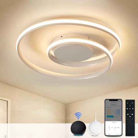 Sky angle Lampa sufitowa LED – ściemniana, aplikacja i pilot 48 cm