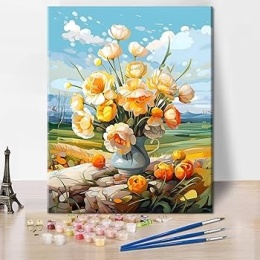 Obraz malowanie według liczb Kwiaty, 40 x 50 cm zestaw kompletny