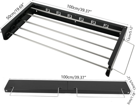 Suszarka ścienna składana 100 cm, do 25 kg
