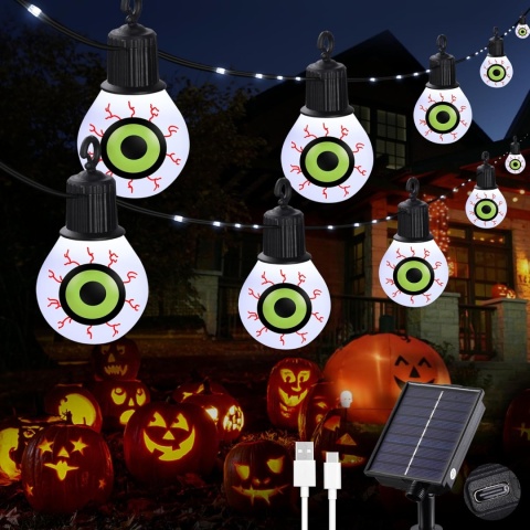 Tacobey Solarne łańcuchy świetlne na zewnątrz, z 20 żarówkami 10 m