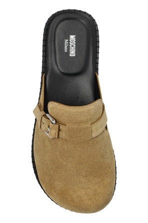 MOSCHINO BEŻOWY ZAMSZOWE KLAPKI SYMBOL: MB10152G0M GF0-10B rozmiar 37