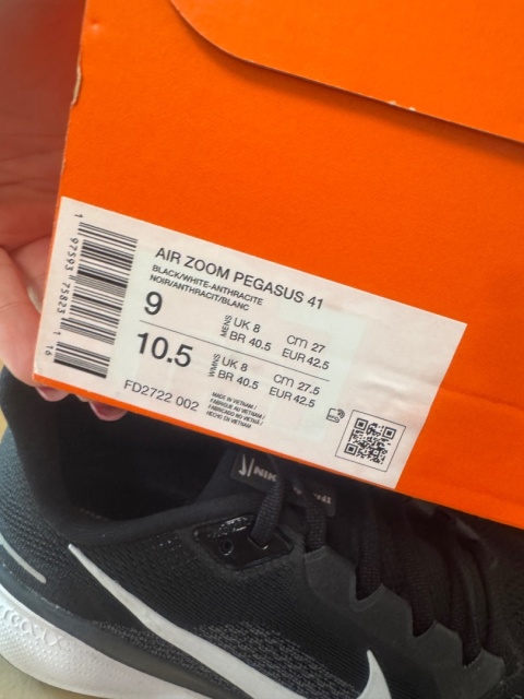 Nike Buty do biegania Air Zoom Pegasus 41 FD2722 002 Czarny 42.5 27 cm