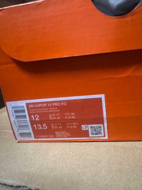 Nike Buty do piłki nożnej Vapor 16 Pro Fg Czarny rozmiar 46 30 cm